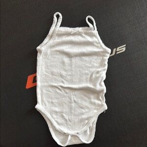 White Ribbed Baby Onesie Posh Peanut